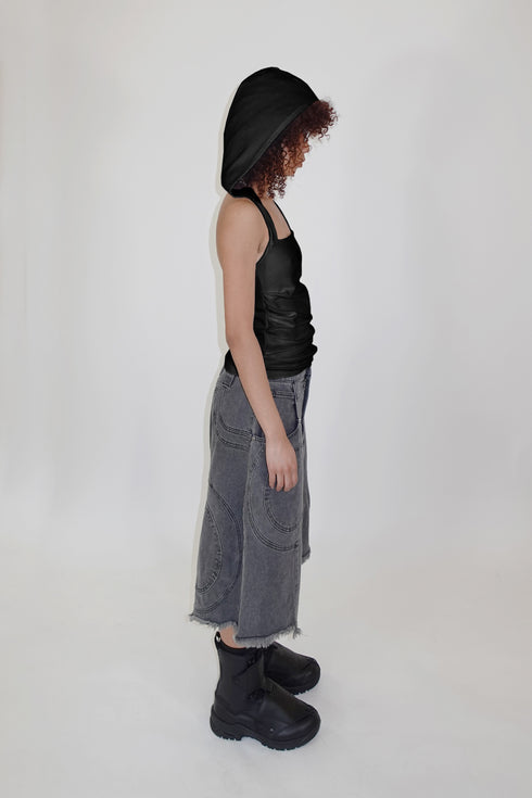 【RESTOCK】GATHER HOOD TANK TOP -BLACK-